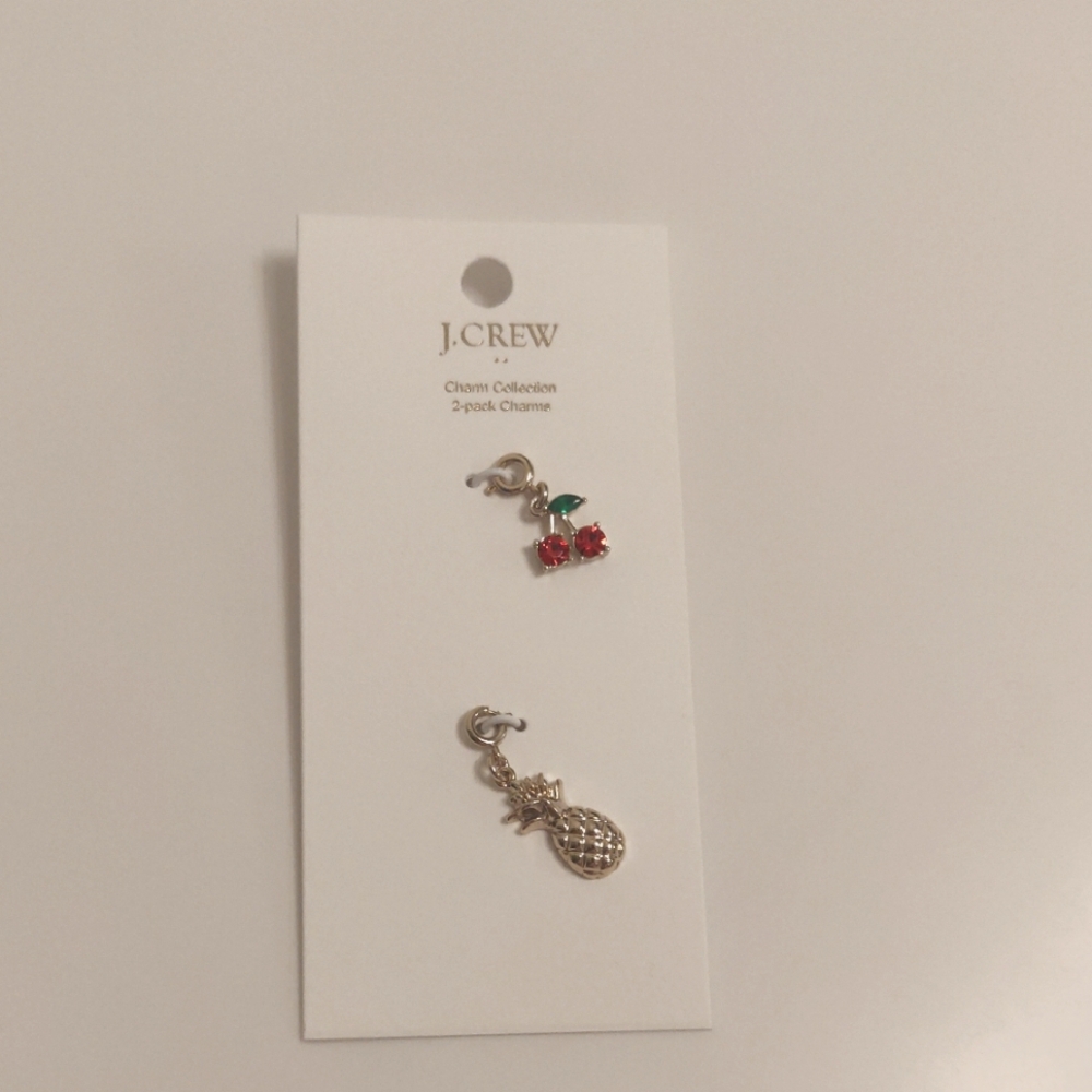 J. Crew Gold Plated Fruit Charms Set Of Two Cottagecore Vintage Inspired Y2K